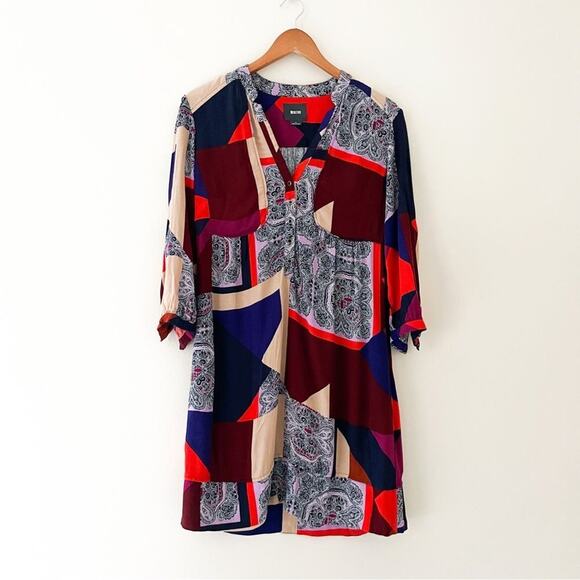 Anthropologie Maeve Taryn Patchwork Long Sleeve Dress, Size 6 - Picture 1 of 7